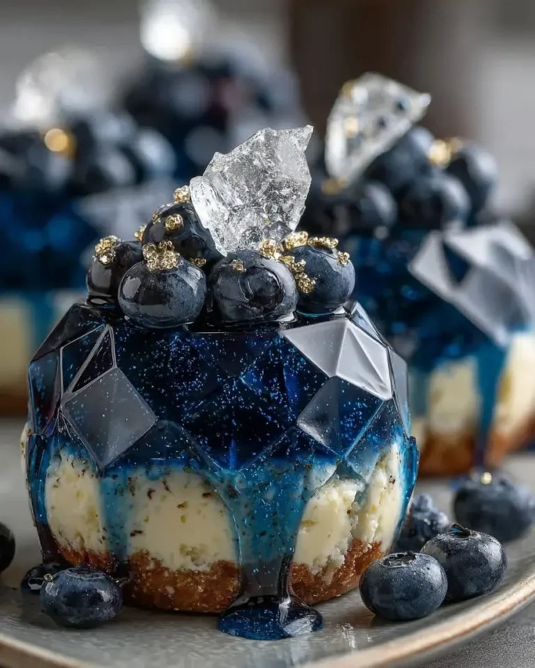 Diamond Blueberry Cheesecake Domes with Crystal Mirror