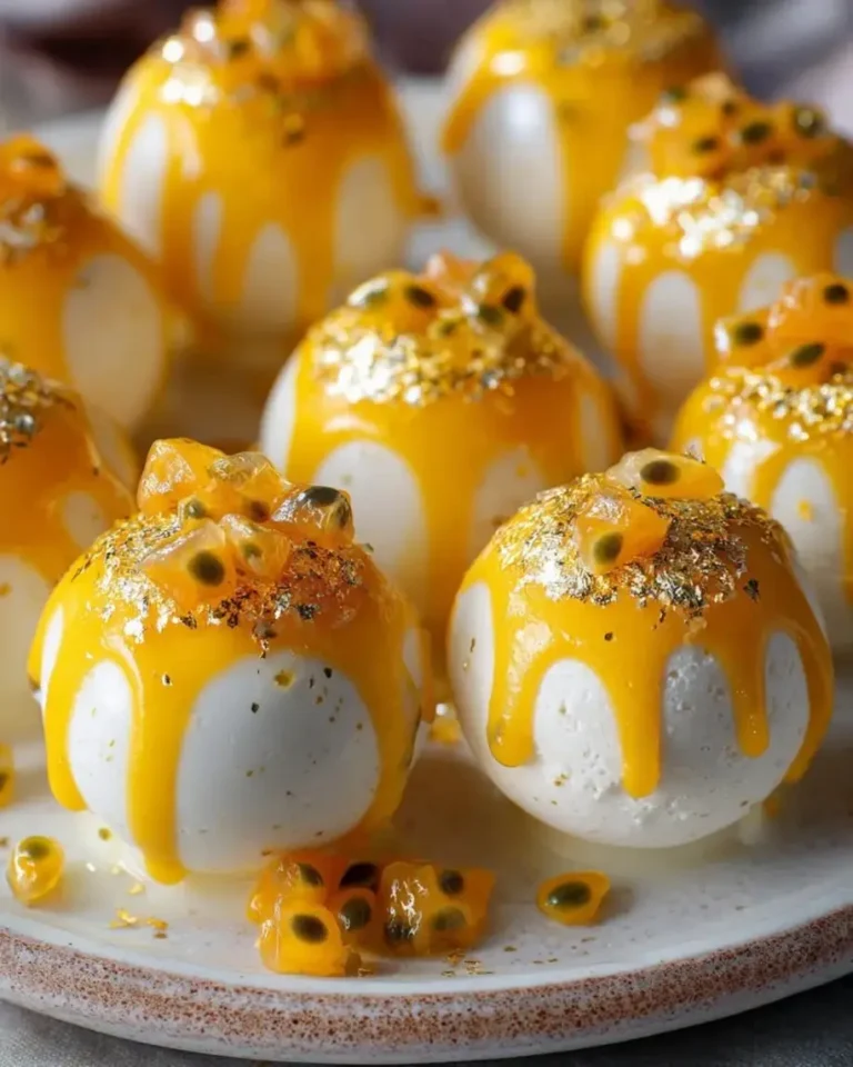 Passionfruit Mango Crystal Bombs with Gold Core