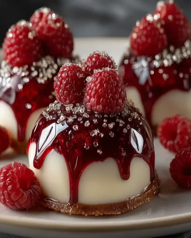 Raspberry Cheesecake Domes with Hidden Vanilla Core