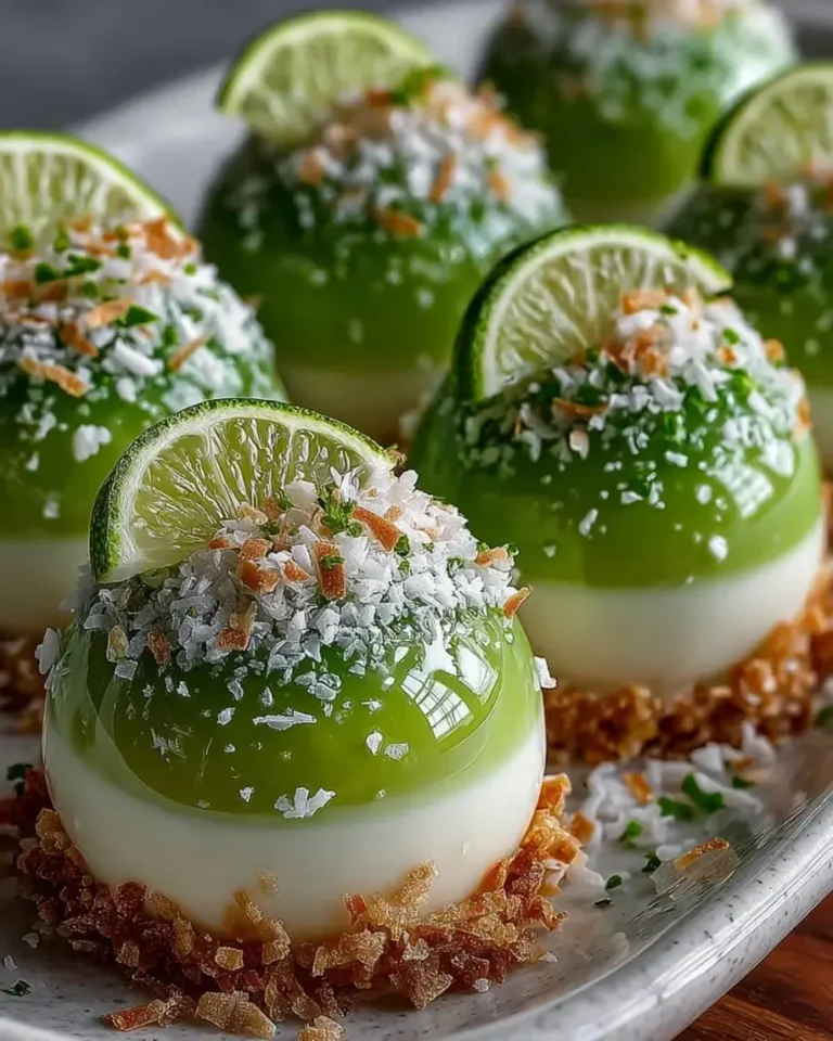 Tropical Coconut Lime Dream Bombs with Mirror Glaze