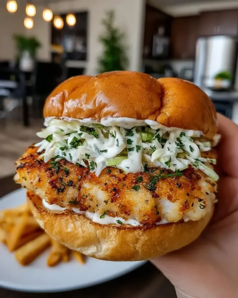 Crispy Flounder Sliders with Old Bay Apple Slaw