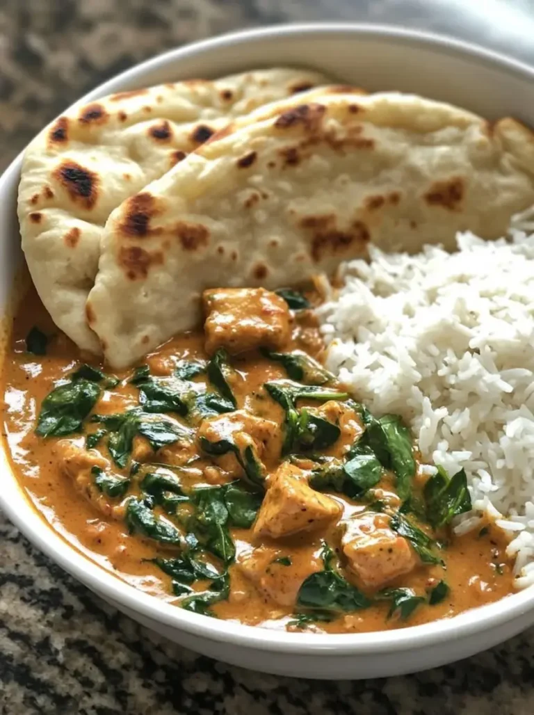 Velvety Coconut Chicken Curry with Garlic Naan
