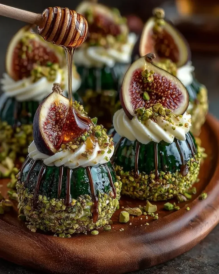 Stunning Hot Honey Fig & Pistachio Emerald Domes Recipe