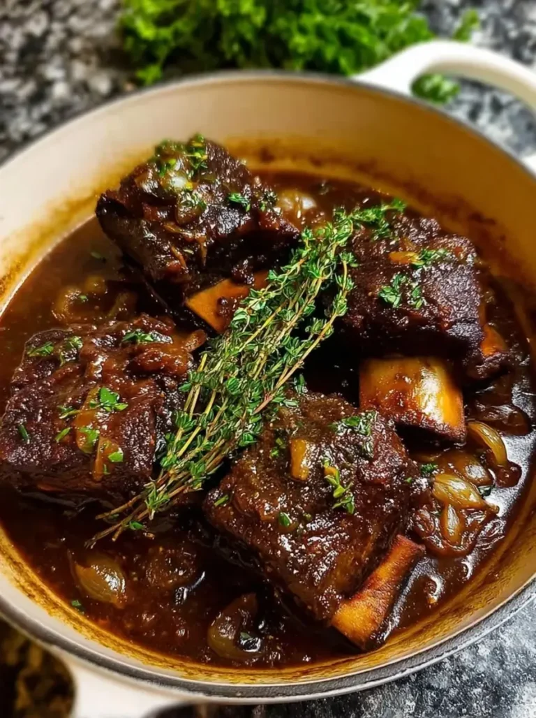 Slow-Braised Beef & Lamb Shanks in Rich Red Wine Gravy