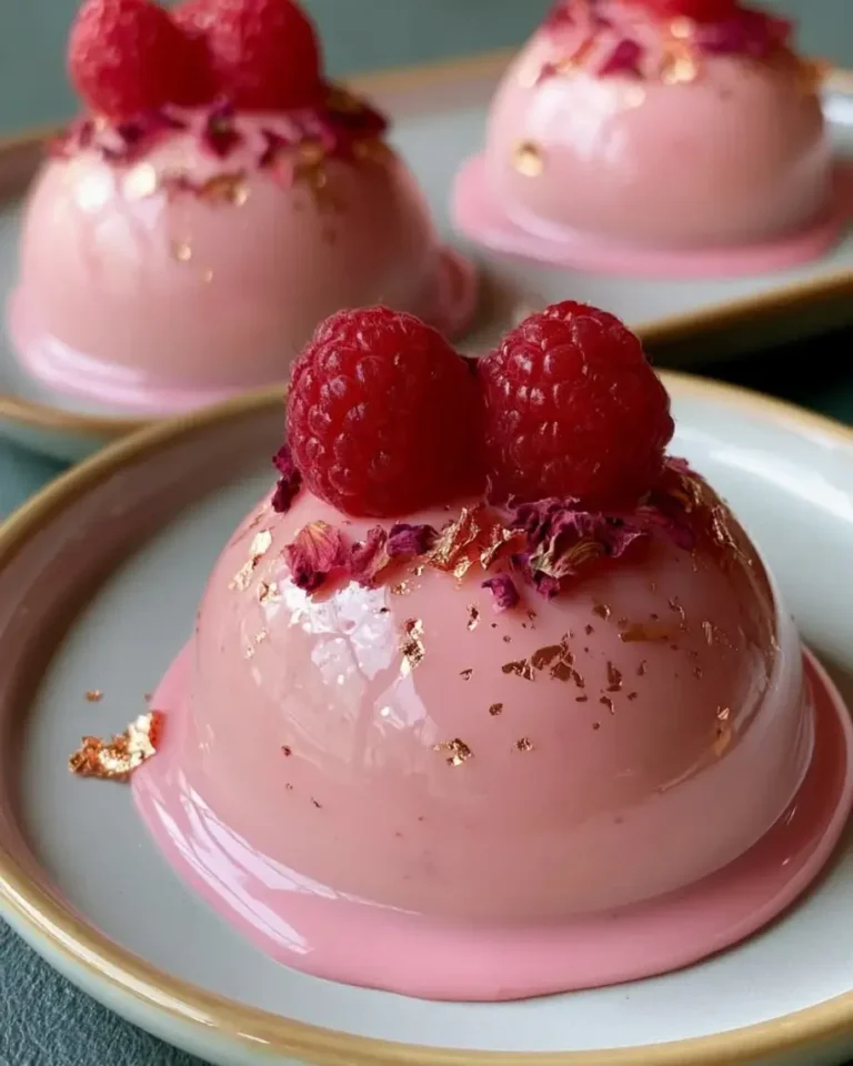 Rose Gold Lychee Raspberry Dream Domes with Cream Core