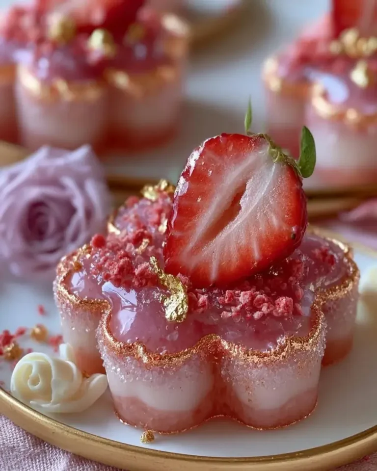 Irresistible Rose Gold Strawberry Crystal Blossoms