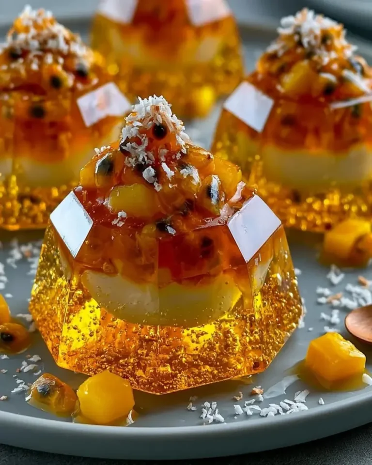 Passionfruit Mango Crystal Jewels with Coconut Cream