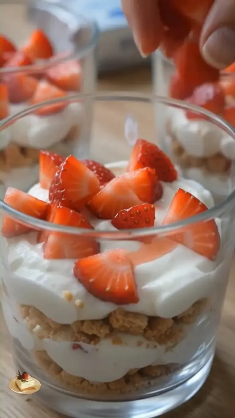 High-Protein Strawberry Honey Cheesecake Yogurt Cups