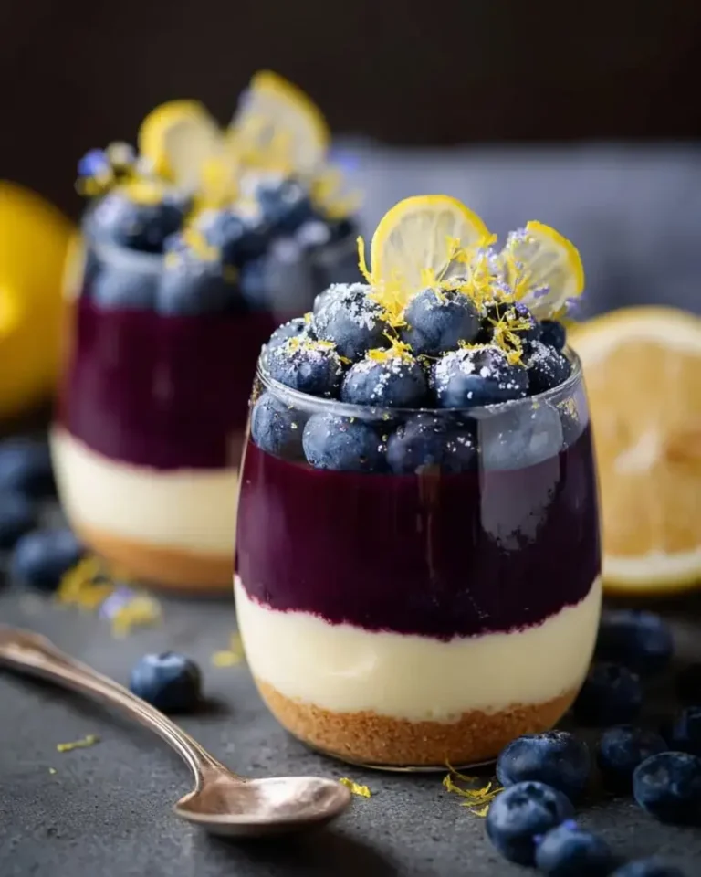 Lemon Blueberry Glass Wing Desserts with Edible Sugar Wings