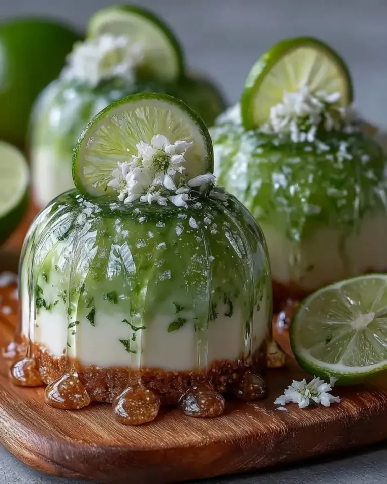 Elegant Diamond Lime Cheesecake Domes with Crystal Glaze