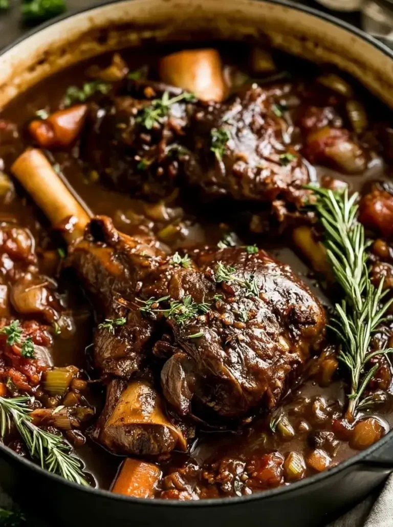 Red Wine Braised Lamb Shanks That Fall Off the Bone
