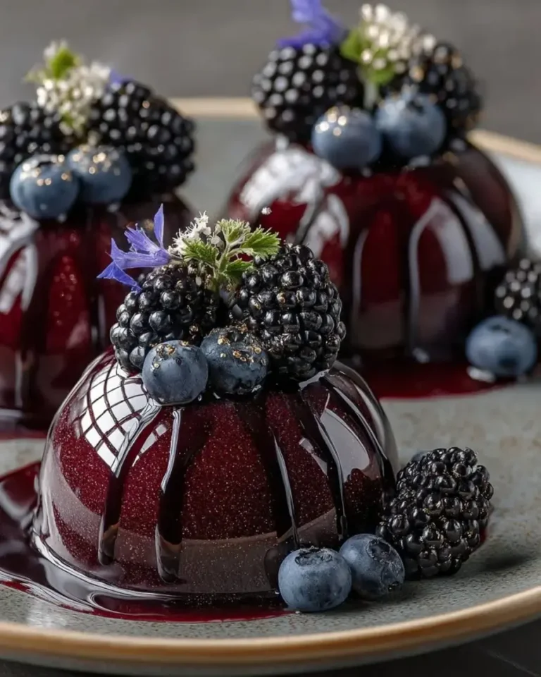 Blackberry Lavender Velvet Domes with Mirror Glaze