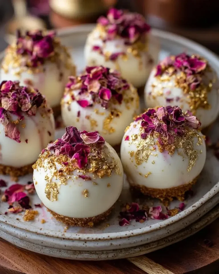 Velvet Vanilla Rose Gold Cheesecake Bombs Recipe
