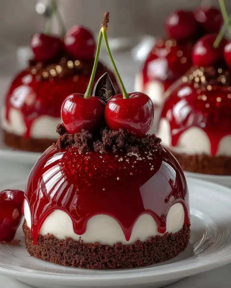 Ruby Cherry Mirror Glaze Dream Domes Dessert