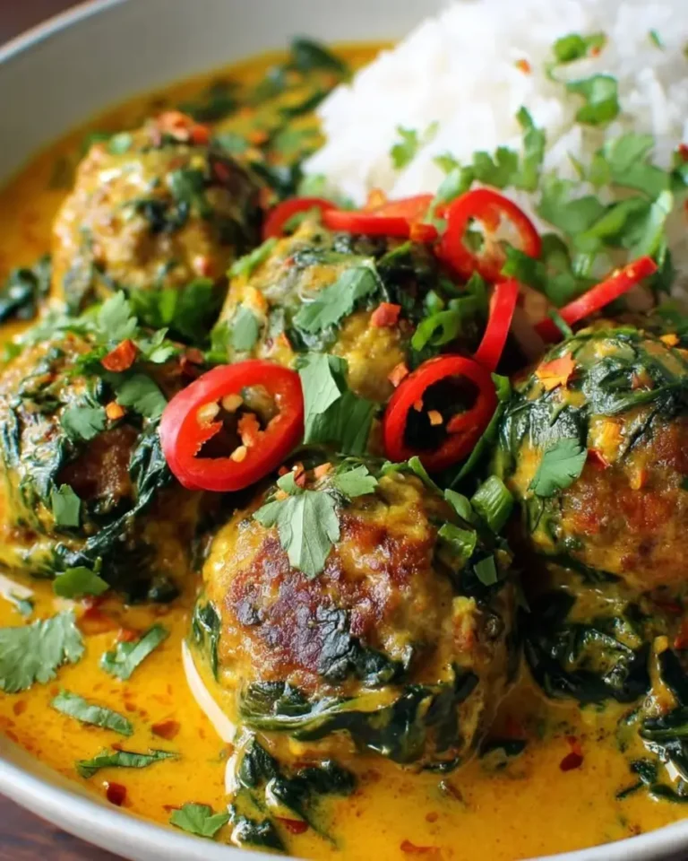 Golden Coconut Curry Meatballs in Creamy Thai Sauce