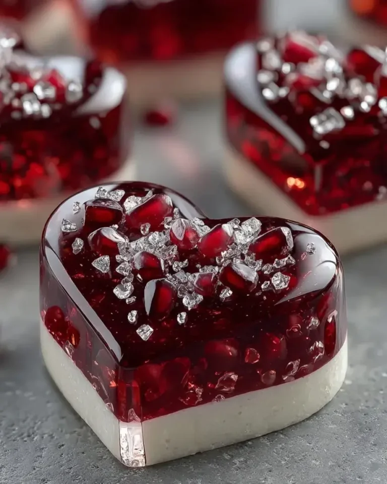 Ruby Pomegranate Cheesecake Hearts Dessert Recipe