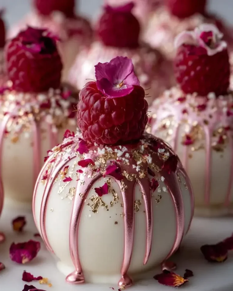 Showstopping Rose Gold Raspberry Cream Bombs