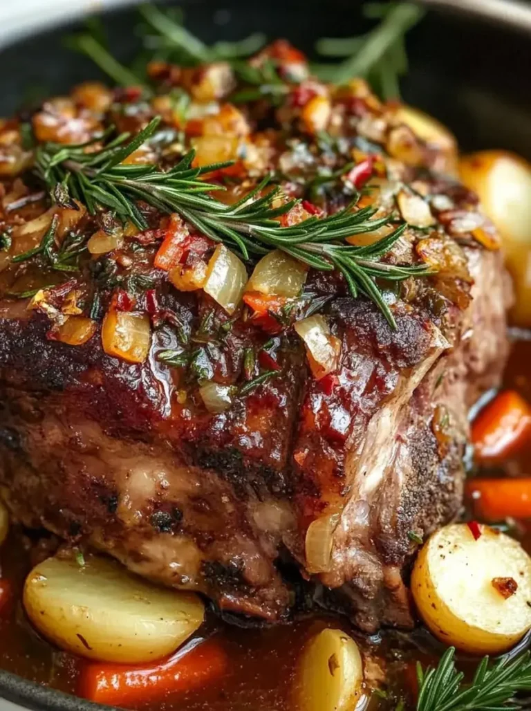 Easy Fork-Tender Rosemary Garlic Lamb Shoulder Dinner