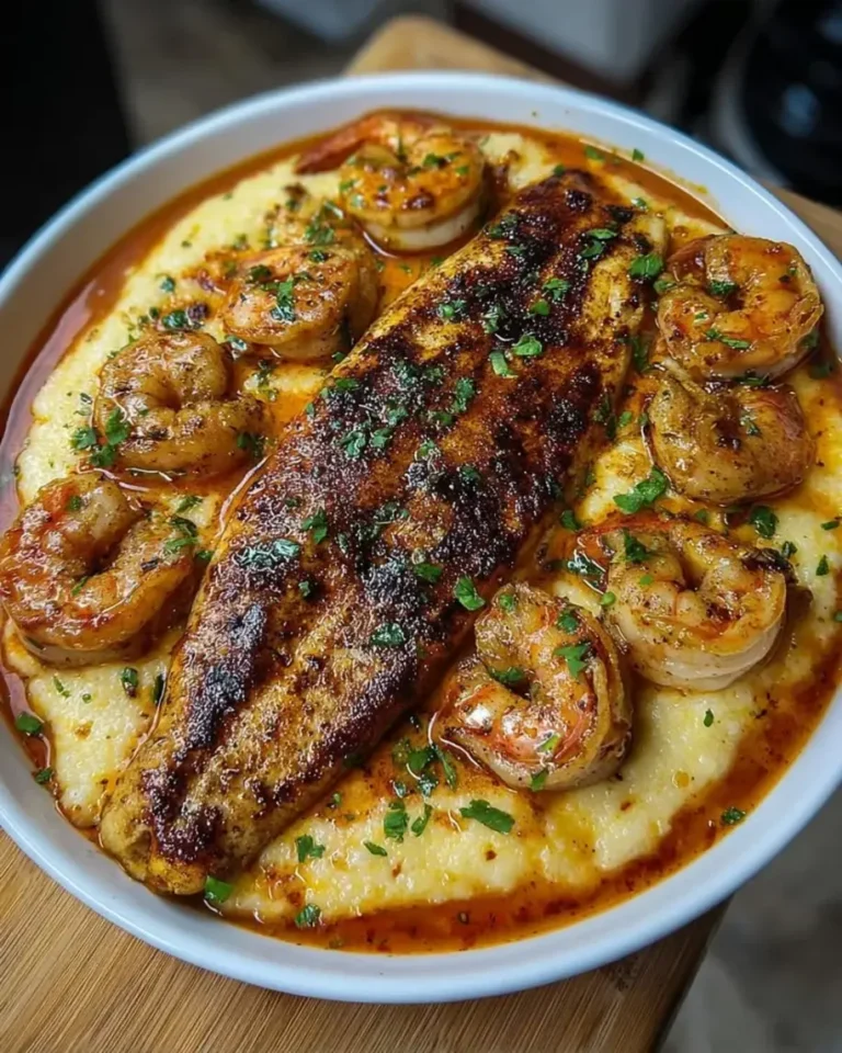 Blackened Cajun Catfish & Shrimp Grits Recipe