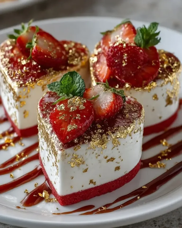 Strawberry Basil Velvet Hearts with Gold Dust Recipe