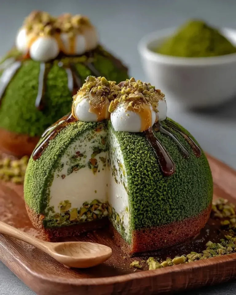 Matcha Pistachio Crystal Domes with Liquid Gold Filling