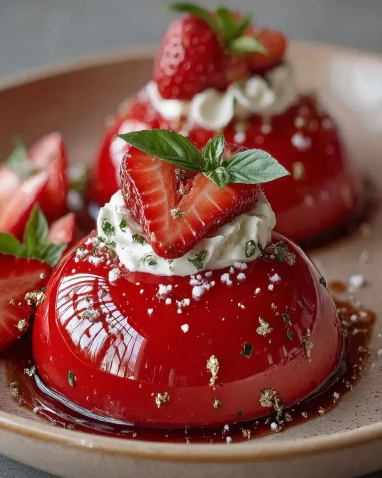 Perfect Strawberry Basil Mirror Glaze Domes Recipe
