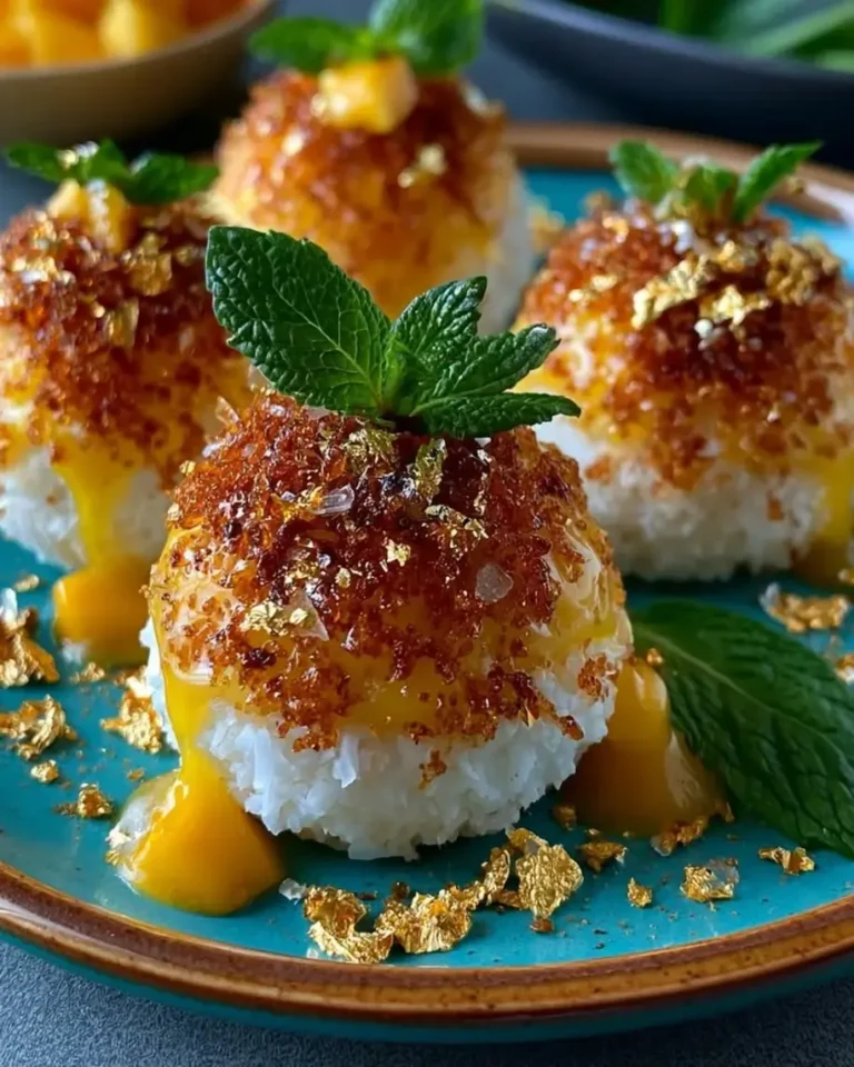 Golden Mango Coconut Crystal Bombs with Crystal Glaze