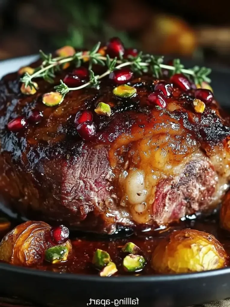 Pomegranate Glazed Lamb Shoulder with Pistachio Crust