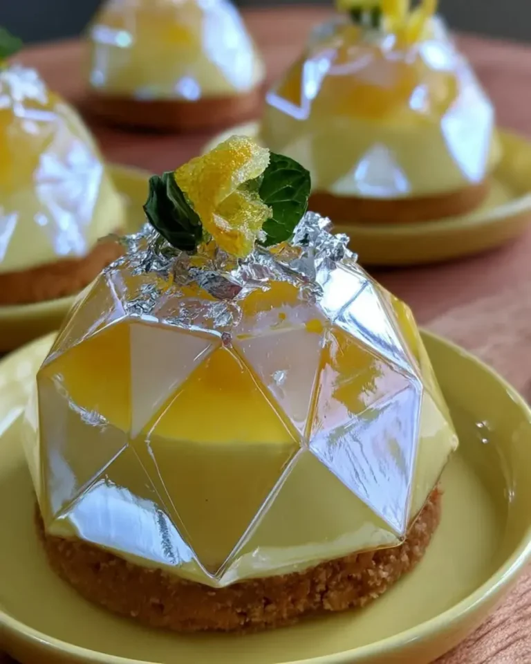 Diamond Lemon Cheesecake Domes with Crystal Mirror