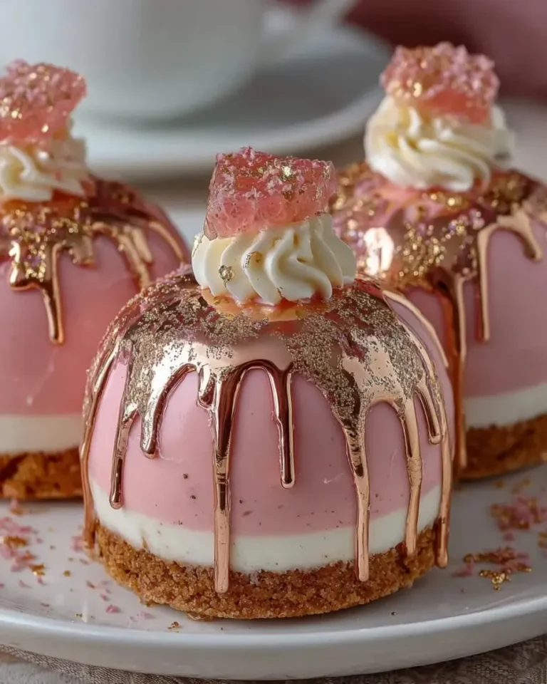 Stunning Pink Guava Vanilla Dream Bombs with Gold Drip