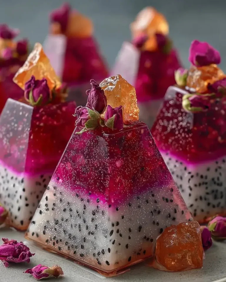 Stunning Diamond Dragonfruit Lychee Crystal Pyramids