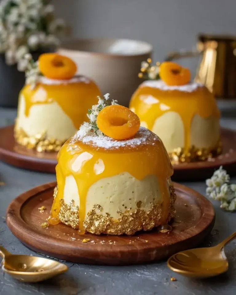 Apricot Honey Velvet Bombs with Liquid Gold Glaze