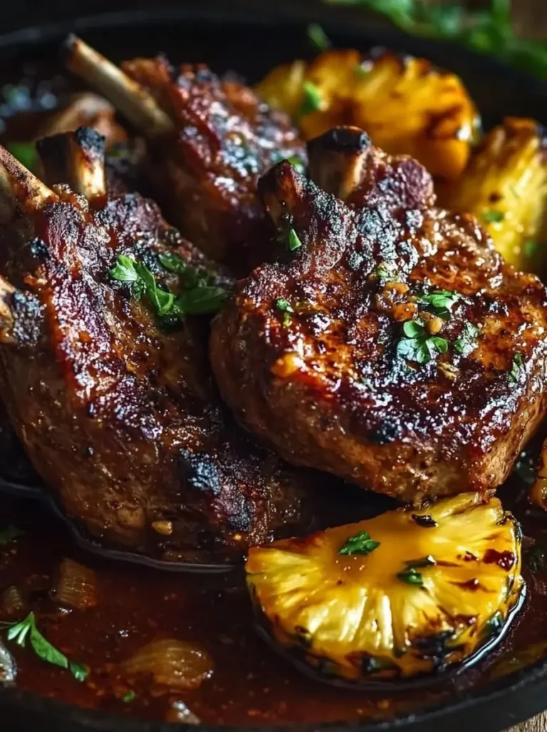 Fire-Kissed Lamb Cutlets with Smoky Chipotle Pineapple Glaze