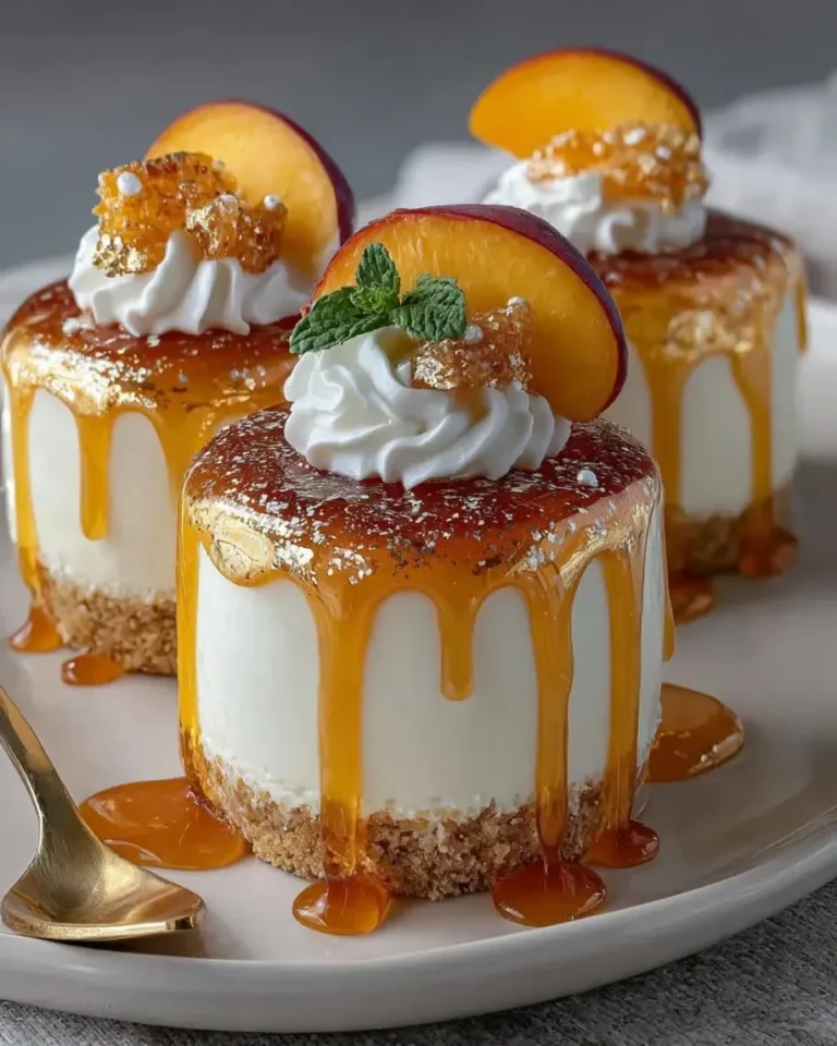 Golden Peach Honeycomb Cheesecake Spheres Recipe