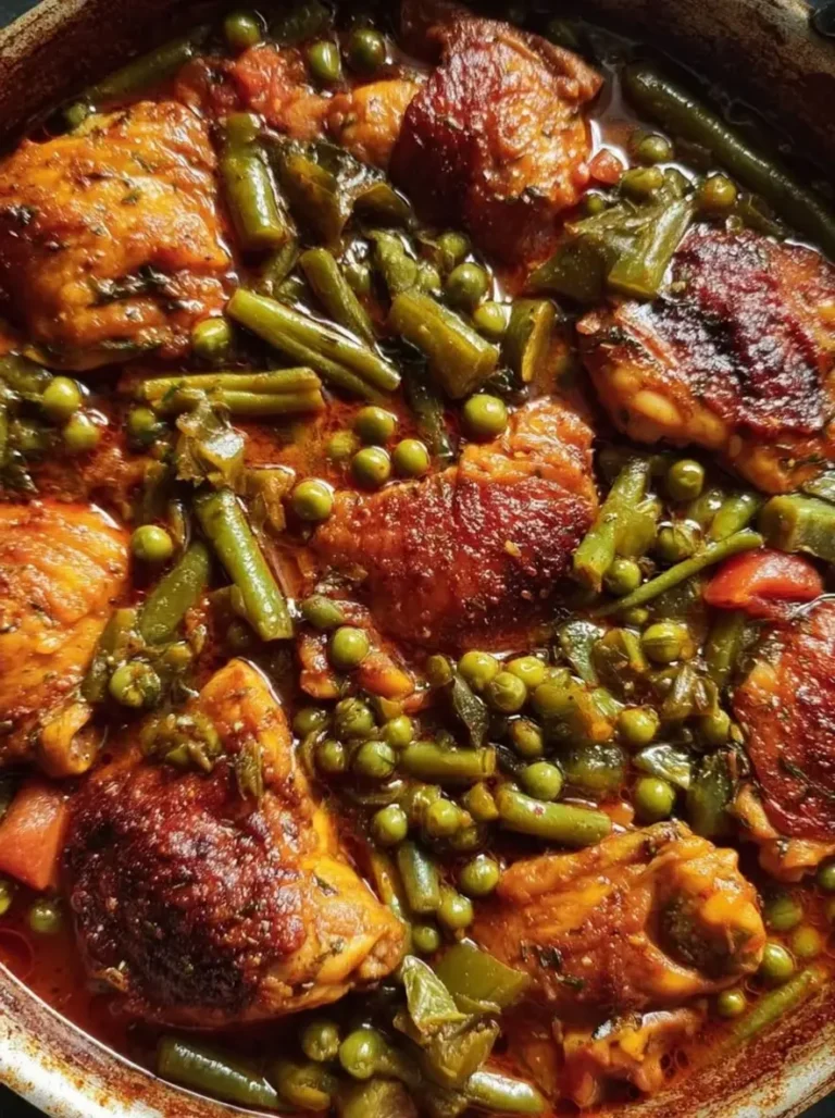 Golden Moroccan Chicken Tagine with Green Beans