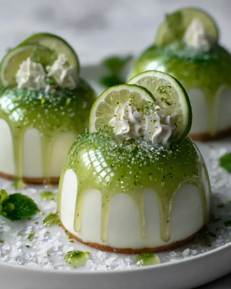 Diamond Lime Cheesecake Domes with Crystal Glaze
