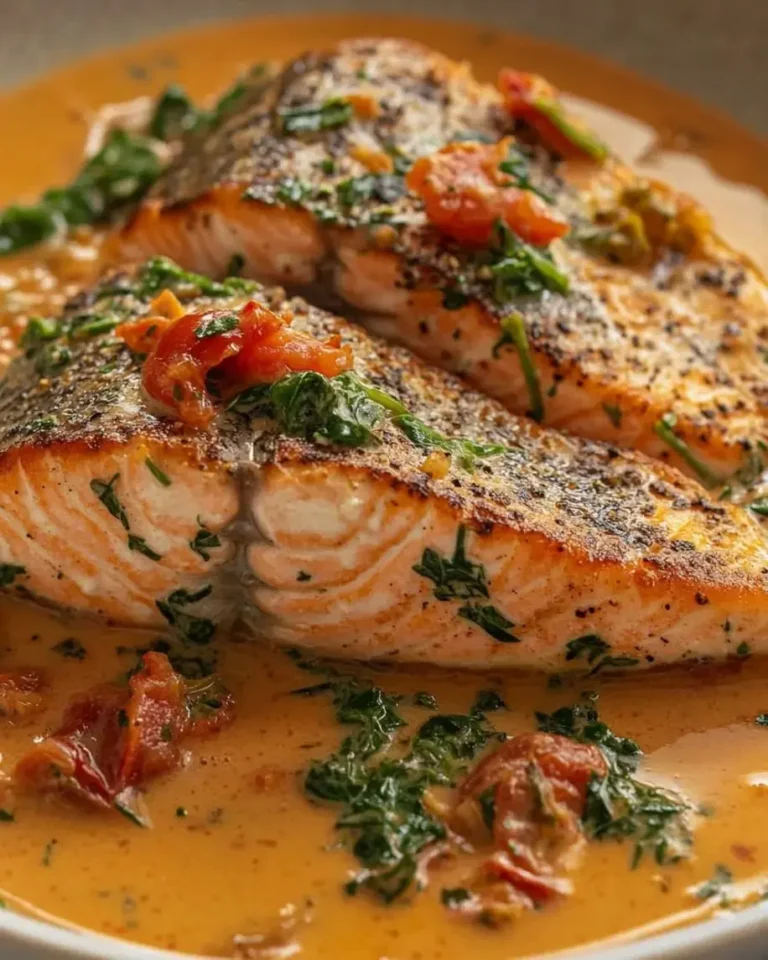 Crispy Pan-Seared Salmon with Sun-Dried Tomato Cream Sauce