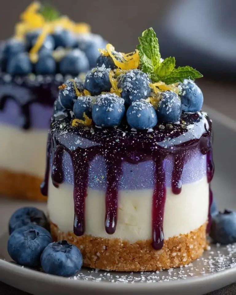 Sapphire Blueberry Moonstones with Lemon Cheesecake