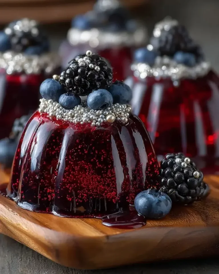 Sapphire Blackberry Crystal Domes with Mirror Glaze