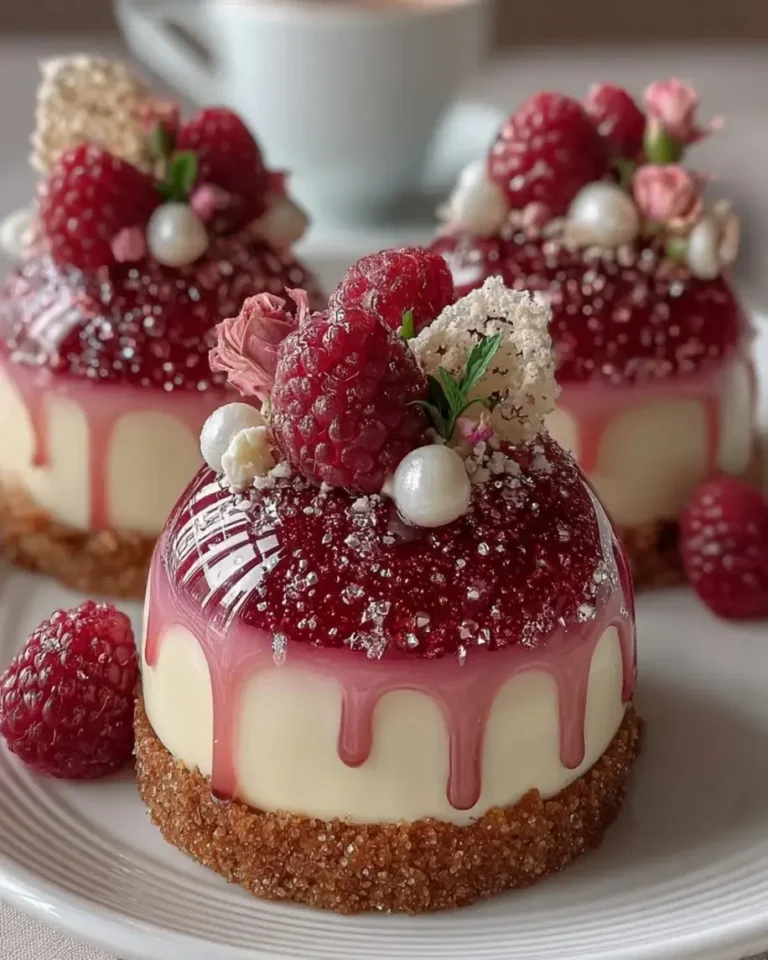 Raspberry Rose Crystal Domes with White Chocolate Core