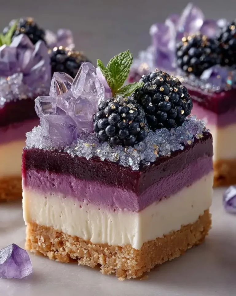 Easy No-Bake Blackberry White Chocolate Geode Slices
