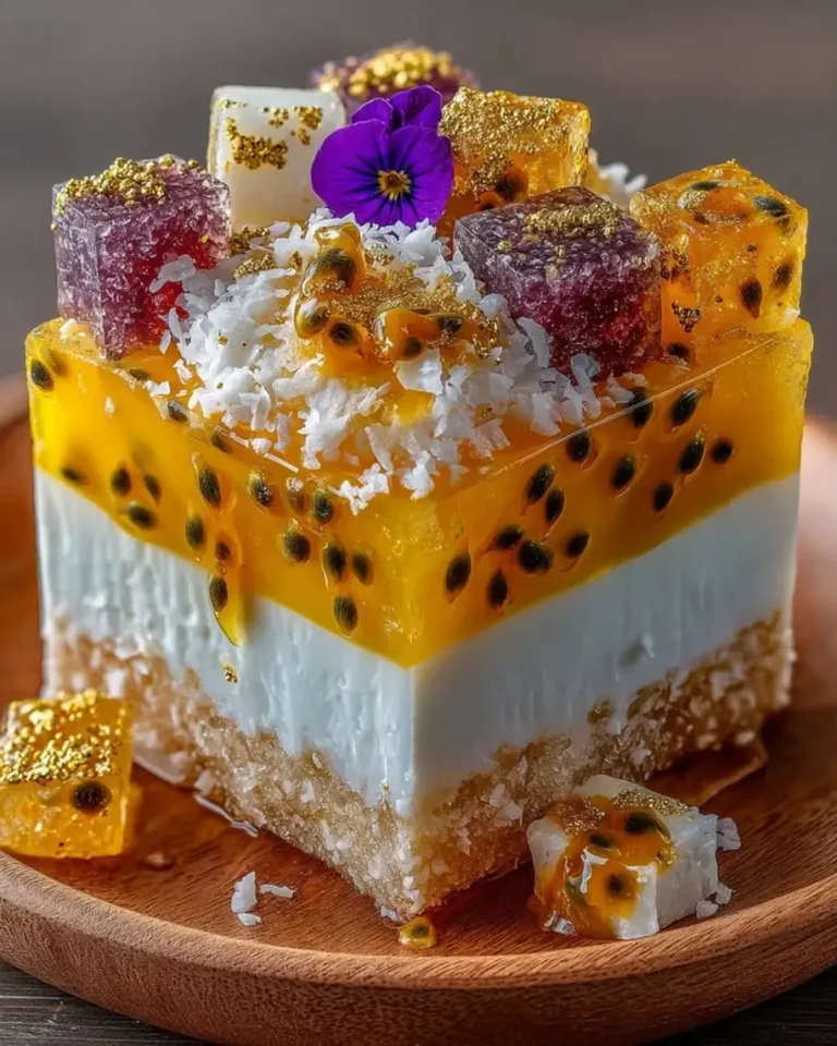 Passionfruit Gold Crystal Cubes with Creamy Coconut Center