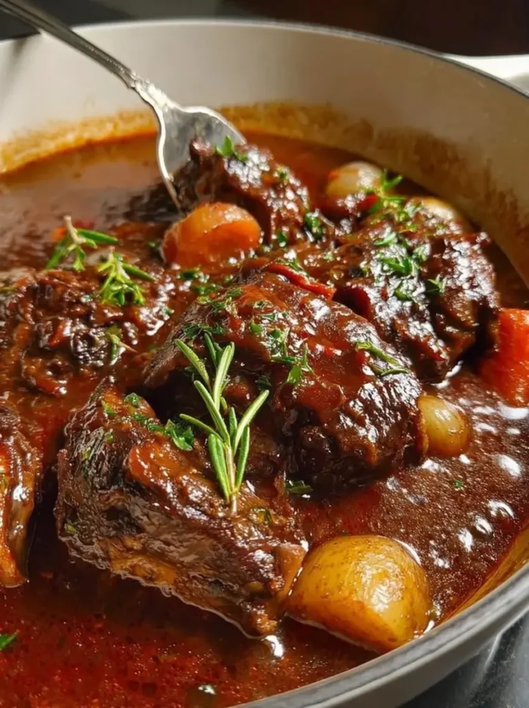 Tender Red Wine Braised Lamb Shanks with Balsamic Gravy