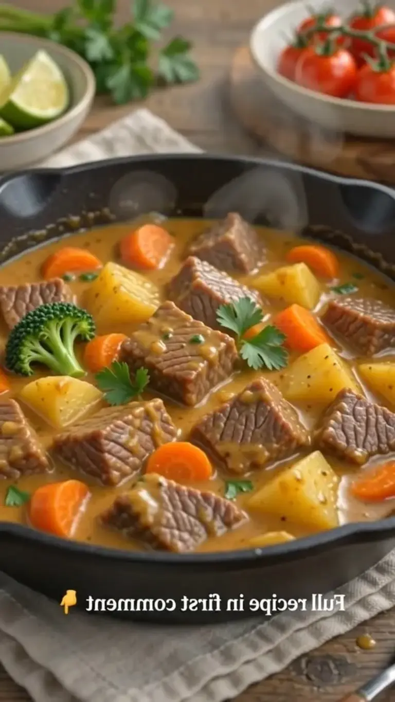 Creamy Coconut Curry Beef Stew with Moroccan Flair