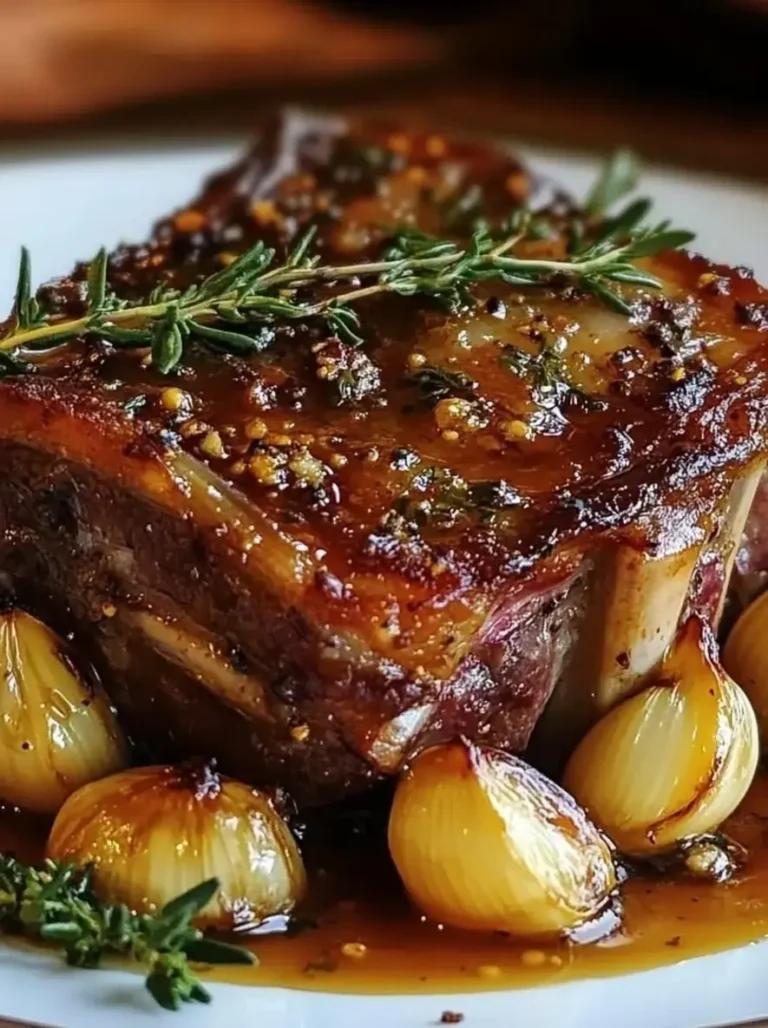 Honey Mustard Lamb Shoulder with Garlic Confit