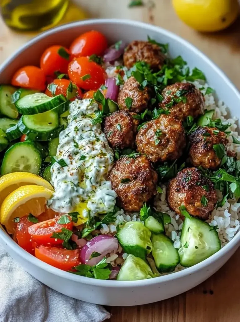 Golden Mediterranean Meatball Harvest Bowl Recipe
