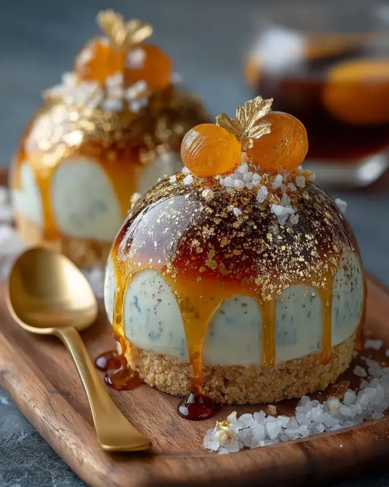 Stunning Apricot Vanilla Aurora Domes with Gold Dust