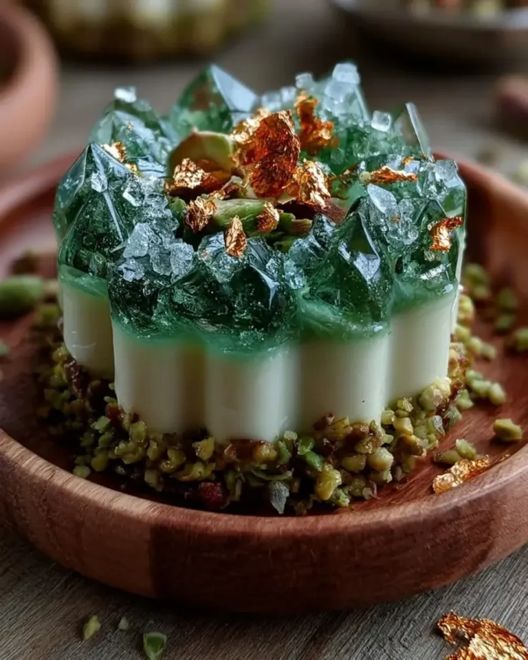 Pistachio Emerald Crown Gems Recipe with Vanilla Cream