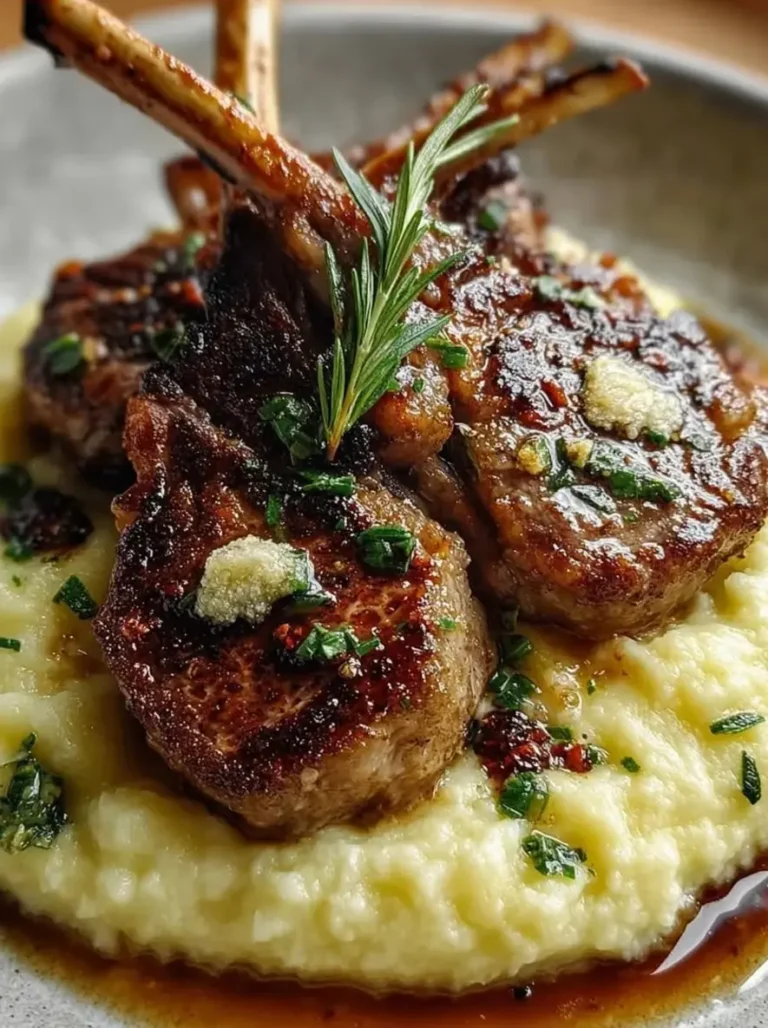 Rosemary Garlic Butter Lamb Chops with Silky Mashed Potatoes