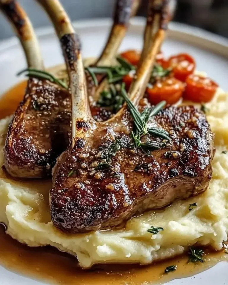 Rosemary Garlic Butter Lamb Chops with Velvety Mash